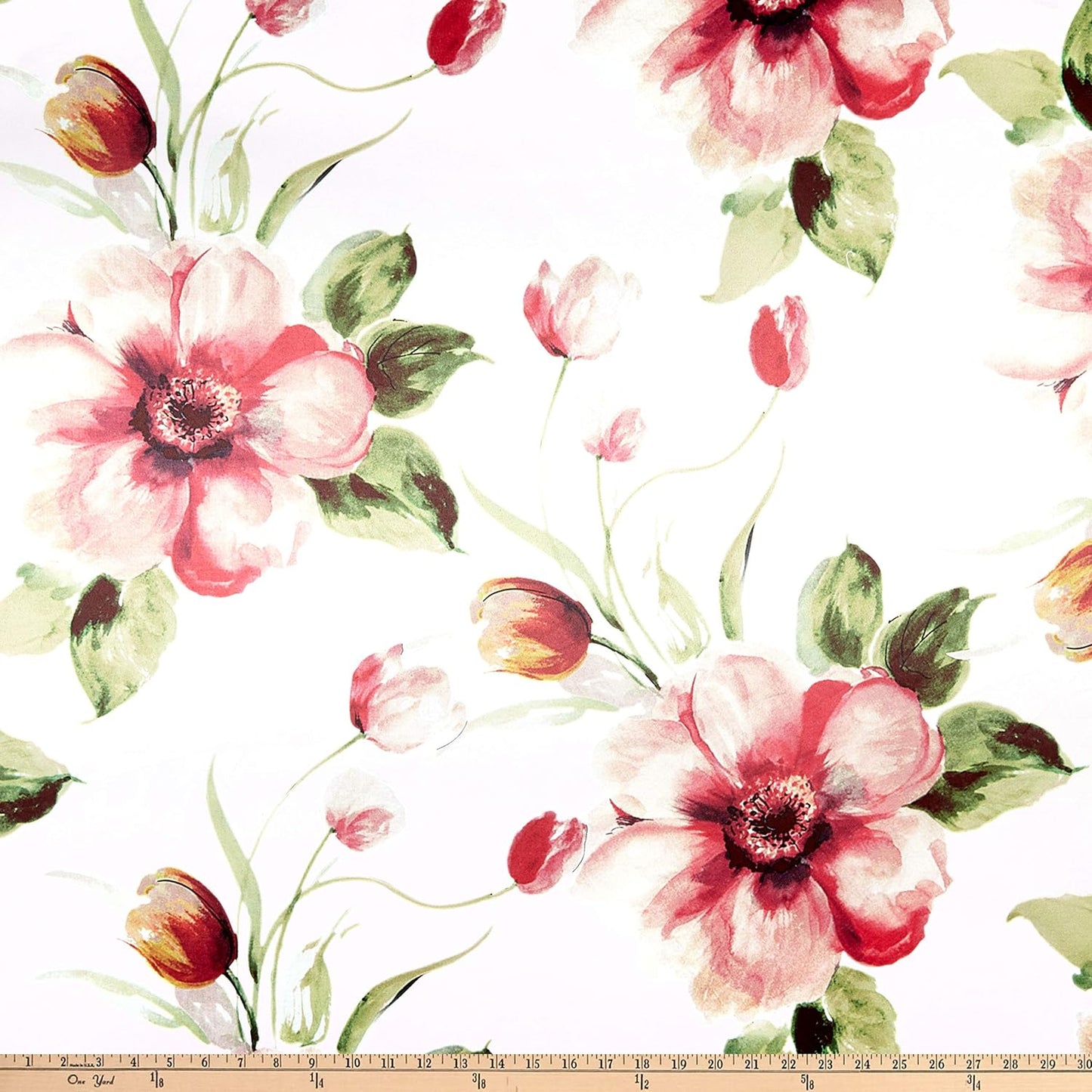 TROPICAL Floral Digital Print Satin Fabric - Cotton Hand - 58 Inch. in Width, | Home Decor